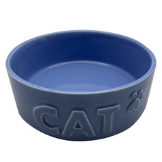 Одинарная миска для кошек и собак Foxie, керамика, синий, 0.3 л