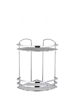 Полка в ванную TEKNO-TEL угловая LM008 2 яруса 24х24х37