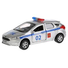 Машинка Технопарк – Ford Focus хэтчбек Полиция, 12 см, открывающиеся двери и багажник