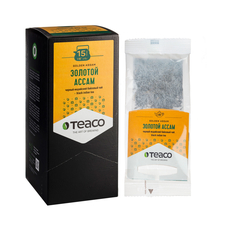 TeaCo Пакетированный черный чай на чайник "Золотой ассам" TEACO, 20 пак. по 4 г