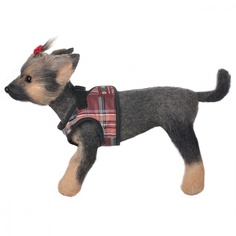 Шлейка-жилет для собак DOGMODA Клетка бордо-1 13см