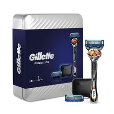 Подарочный набор Gillette Proglide бритва с 2 кассетами + чехол в металлической коробке