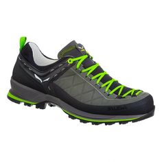 Ботинки Salewa Mountain Trainer Leather Mens, smoked/fluo green, 8.5 UK