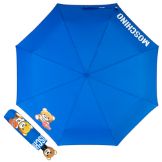 Зонт складной женский автоматический MOSCHINO 8080-OCF синий