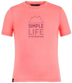 Футболка детская Salewa 2020 Simple Life Dri-Rel K S/S Shell Pink Melange (Рост:152)
