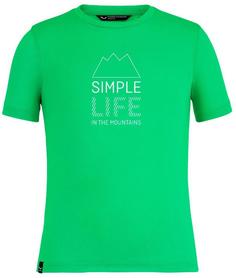 Футболка детская Salewa 2020 Simple Life Dri-Rel K S/S Summer Green Melange (Рост:152)