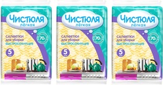 Салфетки вискозные ЧИСТЮЛЯ ЛЕГКАЯ тонкие 5 шт. Набор из 3 шт ТД НХК