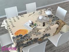 Скатерть с пропиткой, СИРЕНЬ, Японская фреска, 140х220см