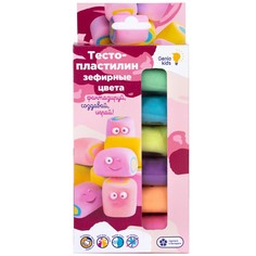Набор для детской лепки Тесто-пластилин. Зефирные цвета, 6 цветов Genio Kids