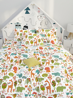 Пододеяльник Сказка -Зоосад- 1,5-спальный на молнии 145х215 см