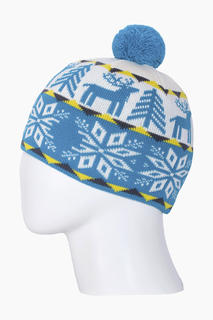 Шапка бини мужская DAIROS GD71700223 бирюзово-белая