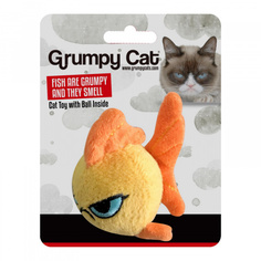 Игрушка для кошек ROSEWOOD мягкая "Сердитая золотая рыбка", жёлтая