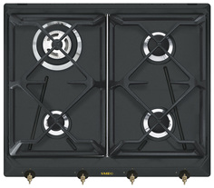 Встраиваемая варочная панель газовая Smeg SRV 864 AOGH Black