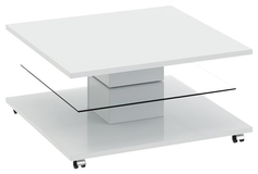 Журнальный столик ТриЯ Diamond тип 1 TRI_107024 80х80х40 см, белый/прозрачный Triya