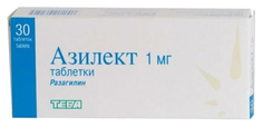 Азилект таблетки 1 мг 30 шт. Teva