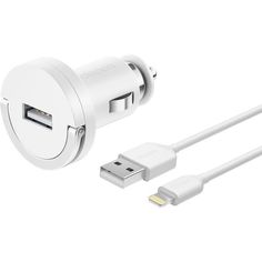 Автомобильное зарядное устройство DEPPA USB 1А,дата-кабель 8-pin для Apple,Ultra MFI/11250