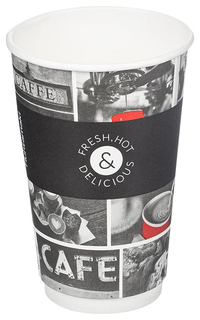 Стакан одноразовый "Huhtamaki. Cafe Noir", бумажный, 400 мл, 18 штук