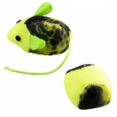 Мягкая игрушка для кошек Duvo+ Мышка и мячик Флэш, полиэстер, мята, разноцветный