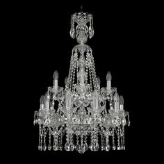 Хрустальная люстра 1413/10+5/200/XL-90/2d Ni Bohemia Ivele Crystal