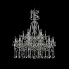 Хрустальная люстра 1413/12+6/300/XL-96/2d Ni Bohemia Ivele Crystal