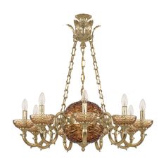 Хрустальная люстра 72003P/9/210 G P Amber/M-1F Y8 Bohemia Ivele Crystal