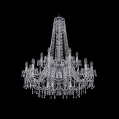 Хрустальная люстра 1403/12+6/300/h-100/2d Ni Bohemia Ivele Crystal