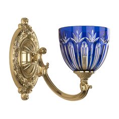 Хрустальное настенное бра 7209B10/1/175 G P1 U Clear-Blue/H-1I Bohemia Ivele Crystal