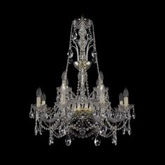 Хрустальная люстра 1411/8+4/240/XL-83 G Bohemia Ivele Crystal