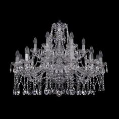 Хрустальная люстра 1413/12+6/300/2d Ni Bohemia Ivele Crystal