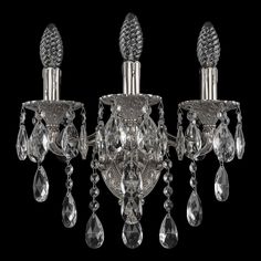 Хрустальное настенное бра 7202B11/3/125 B Ni Bohemia Ivele Crystal
