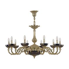 Хрустальная люстра 72101P/10/300 G P Amber-Blue/H-1J Bohemia Ivele Crystal