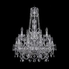 Хрустальная люстра 1411/10+5/195/h-77/2d Ni Bohemia Ivele Crystal