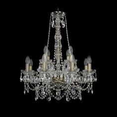 Хрустальная люстра 1411/8+4/195/h-70 Pa Bohemia Ivele Crystal