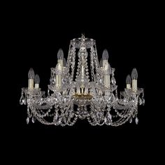 Хрустальная люстра 1406/8+4/240 G Bohemia Ivele Crystal