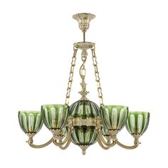 Хрустальная люстра 72009P/6/175 GW P1 U Clear-Green/H-1H FA10S Bohemia Ivele Crystal