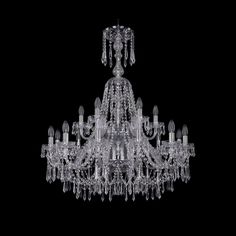 Хрустальная люстра 1403/12+6/300/XL-100/2d Ni Bohemia Ivele Crystal