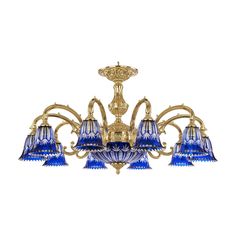 Хрустальная люстра 72209P/10/250 G P2 D Clear-Blue/H-1I Bohemia Ivele Crystal
