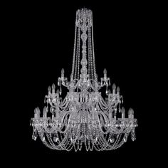 Хрустальная люстра 1402/20+10+5/400/h-158/3d Ni Bohemia Ivele Crystal