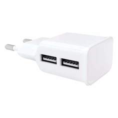 Сетевое зарядное устройство RED LINE 2 USB, 2,1 A, micro usb, white