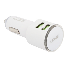 Автомобильное зарядное устройство LDNIO 2 USB выхода 3,4А + кабель Micro USB DL-C29 белое