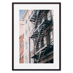 Постер в рамке Здание с лестницей 50х70 см Дом Корлеоне