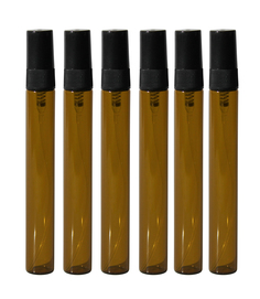 Флаконы для духов Aromaprovokator темное стекло, черный спрей пластик 10 ml набор 6 шт