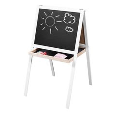 Мольберт детский KETT-UP ECO с магнитной доской и ящиком, дерево, белый/натур