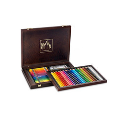 Набор карандашей и мелков цветных Carandache 30Prismalo+40NeocolorII дерев.футляр 70предм