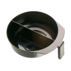 Чаша для краски Dewal, черная, с ручкой и перегородкой, с резинкой на дне 2х375 мл