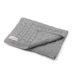 Плед детский вязаный Amarobaby Pure Love Косичка серый, 105х75