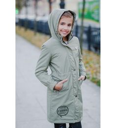 Пальто для девочек Duwali цв. зеленый р-р. 140