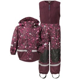 Комплект куртка + полукомбинезон для девочек Didriksons цв. бордовый р-р. 104