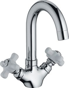 Смеситель для раковины двуручковый ручкой хром Haiba HB1218