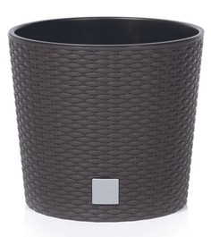 Кашпо для цветов Prosperplast 35/37,65 л Rato Round, венге, 2 пр, DRTUS400L-440U